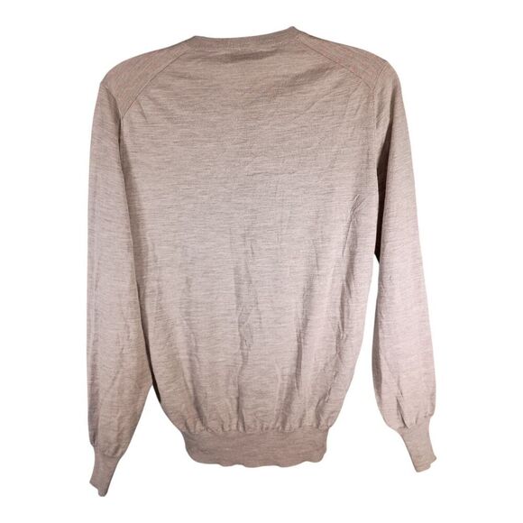Brunello Cucinelli Cashmere Wool Jumper Sweater Taupe Orange V-Neck Men's 50 - Picture 2 of 6